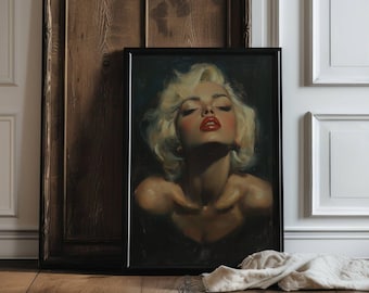 Marilyn Monroe Art | Iconic Pop Culture Print | Modern Oil Painting | Famous Actress Canvas | Marilyn Monroe Wall Art