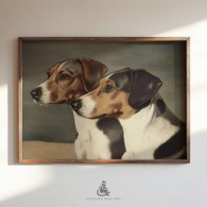 Jagdhund Ölgemälde Druck | Vintage sportliche Hunde Kunst | Hund Poster zum Ausdrucken für die Gallery Wall