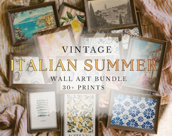 Italian Summer Print Bundle: Amalfi Coast, Vintage Decor (Digital Download)
