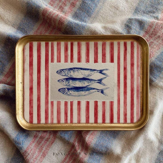 Vintage Sardine Print: Rustic Beach House Wall Art (Digital Download)
