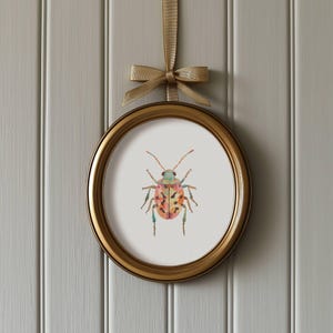 Colorful Beetle Print | Watercolor Insect Art | Moody Bug Printable | Entomology Decor | Botanical Beetle Illustration