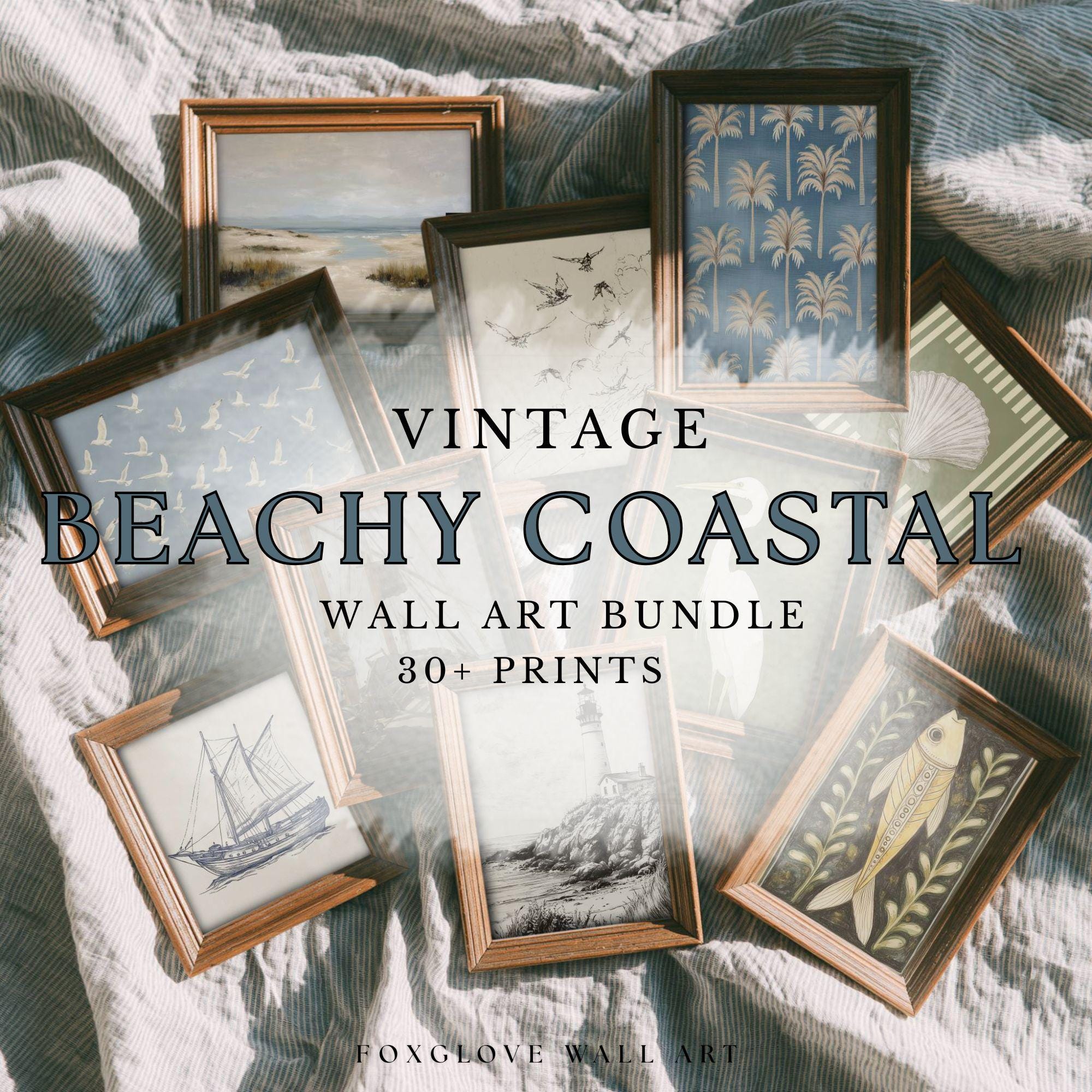Coastal Gallery Wall Art Set: Beach Cottage Decor (digital Download) - Etsy
