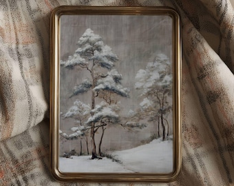 May include: A framed winter landscape painting with snow-covered trees and a path. The artwork is set in a gold-colored frame and rests on a plaid blanket. The text "STONE WALL ART" is visible at the bottom.