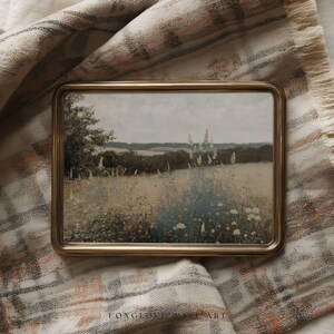Wildflower Field Oil Painting: Farmhouse Botanical Art (Digital Download)