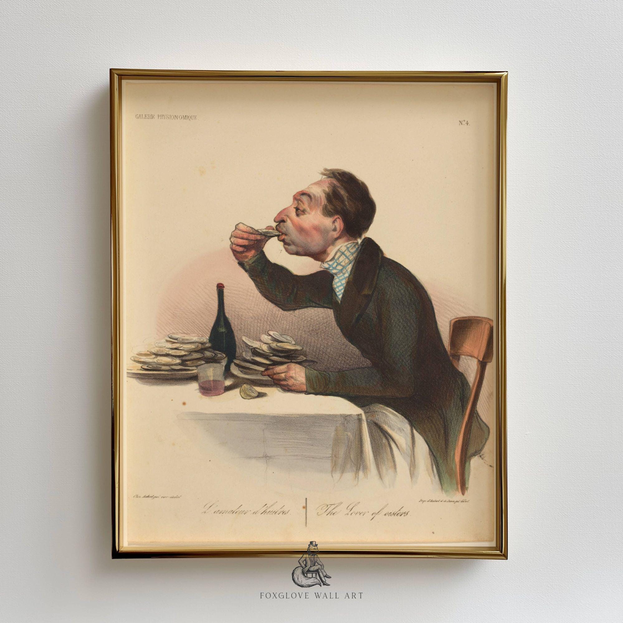 The Lover of Oysters by Honoré Daumier | L’amateur D’huitres | French Painter Exhibition Print | Famous Oil Painting | Digital Download