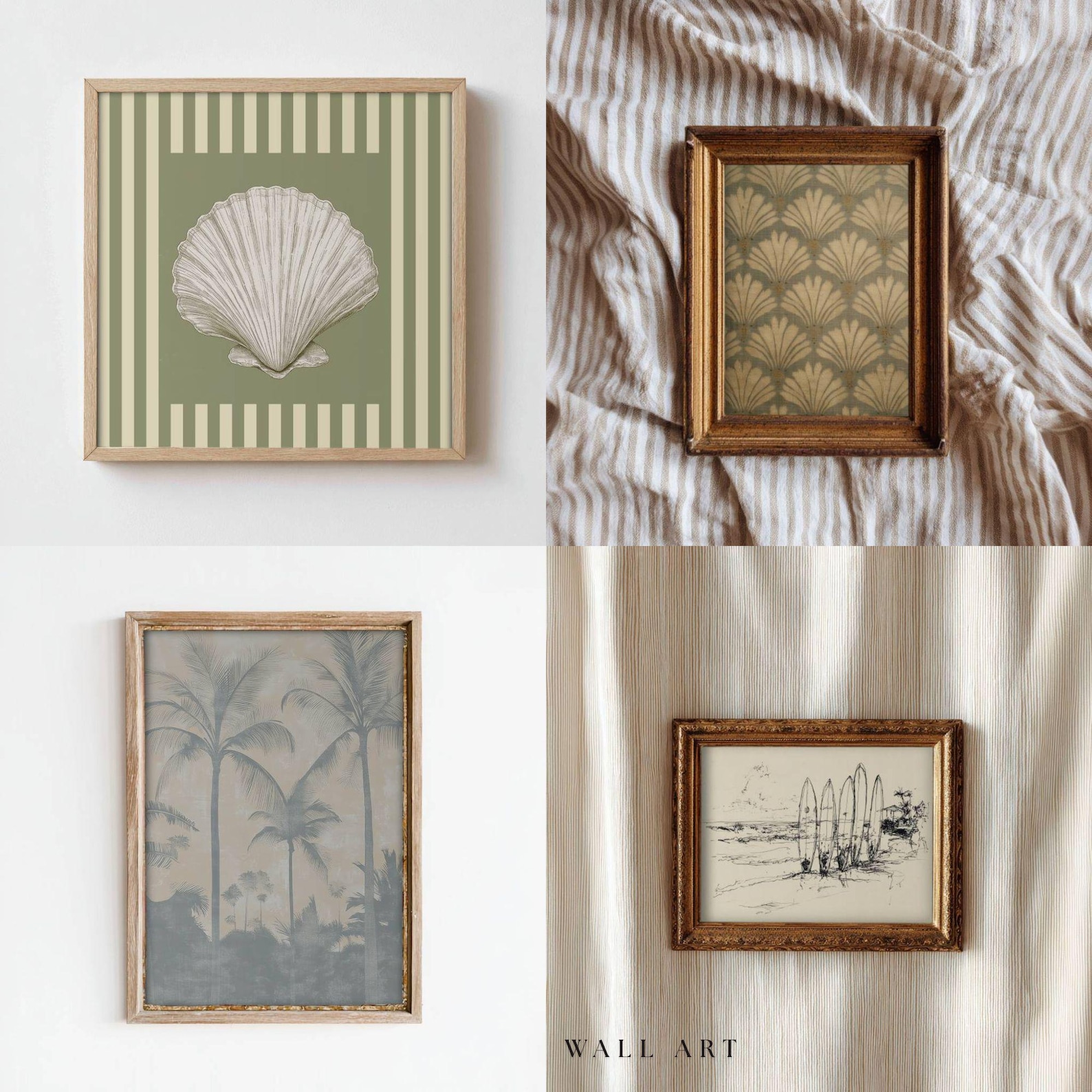 Coastal Gallery Wall Art Set: Beach Cottage Decor (digital Download) - Etsy