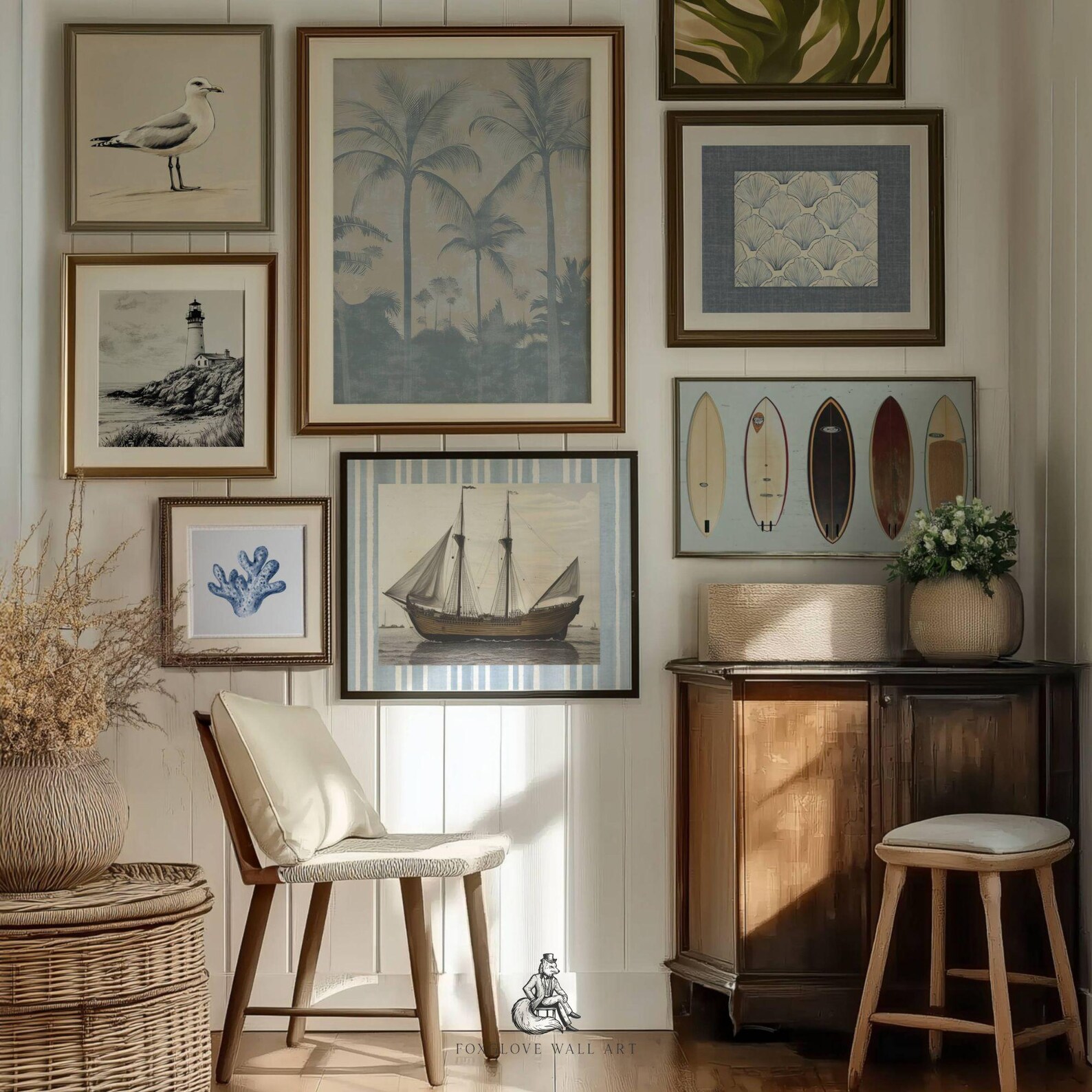 Coastal Gallery Wall Art Set: Beach Cottage Decor (digital Download) - Etsy