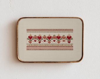 Embroidered Heart Valentine Print, Scandinavian Folk Art (Digital Download)