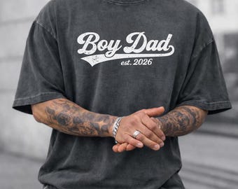 Boy Dad Shirt Comfort Colors®, Vintage Distressed Daddy of Boys Tee, Daddys Boy Apparel, Step Dad Tshirt, Custom EST Fathers Day Gift