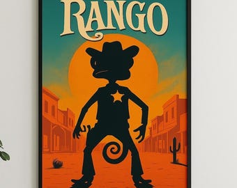 Póster de la película Rango / Arte mural cinematográfico del oeste