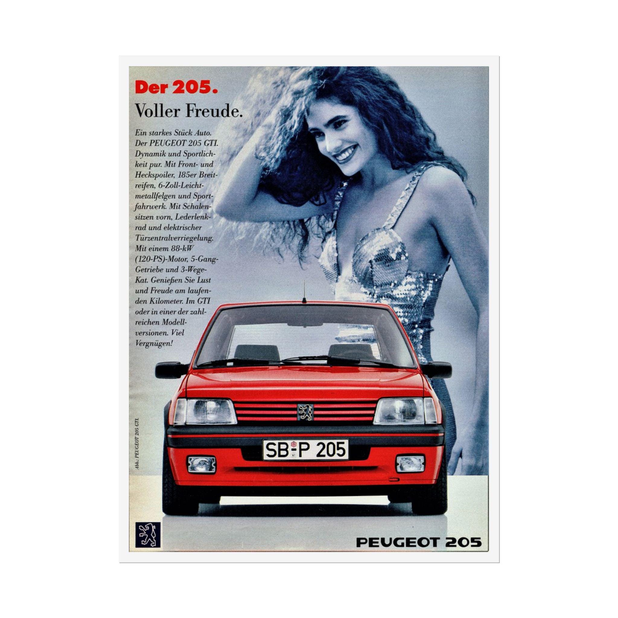 Stylised Automotive Drawing of a Peugeot 205 GTI Sports Car