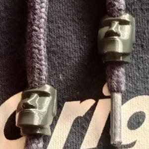 Moai Head Beads for Drawstring Decoration Jewelry Making & DIY Crafts (2 Pack) 3D Printed