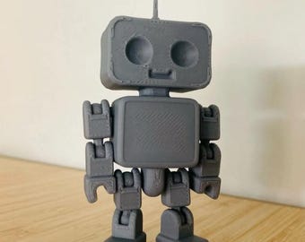 Robot Desk Toy | Adorable 3D Printed Articulated Miniature Fidget Figure for Kids and Adults