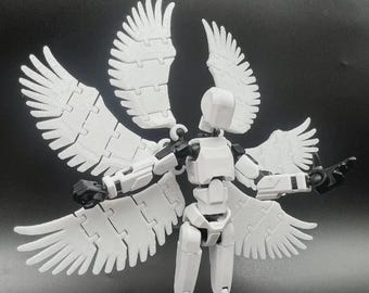 Wings for Dummy 13 | 3D Printed Action Figure Doll Angelic Back Accessory