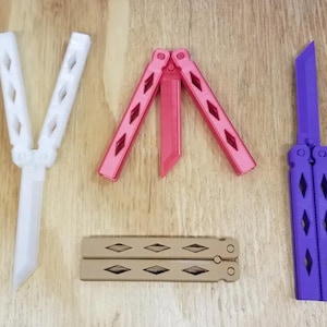 FlipBlade V2 (Navaja mariposa de plástico) / Juguete de escritorio impreso en 3D