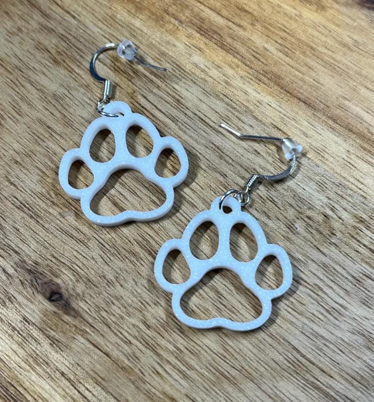 Paw Print Earrings (set of 2) 3D Printed Jewelry - Picture 7 of 7