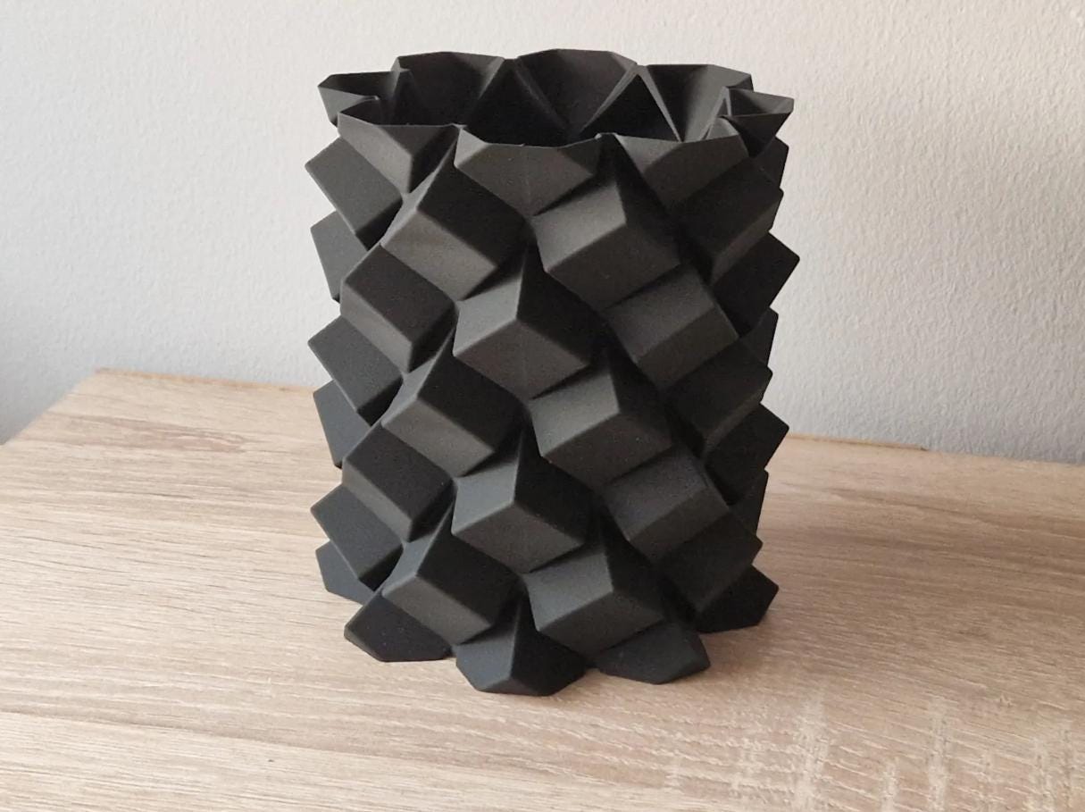 Sugar Cube Spiral Bins (set of 2) | 3D Printed Plant Potters, Baskets, or Bins - Picture 9 of 9