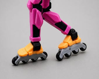 Inline Skates for Dummy 13 | 3D Printed Custom Action Figure Rollerblades Accessory