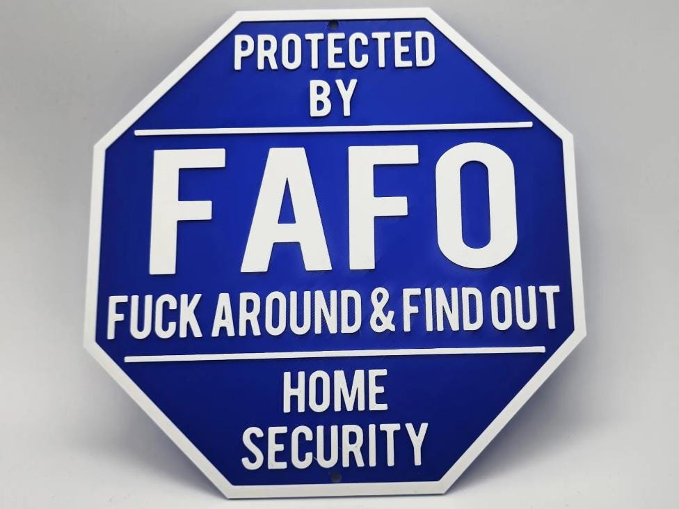 FAFO Home Security Sign | 3D Printed Edgy Funny Warning Decor Porch Fence Wall - Picture 7 of 7