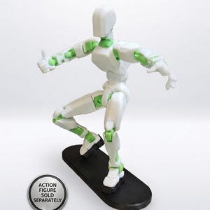 Botas magnéticas y soporte para tabla para maniquí 13 / Accesorios personalizables para figuras de acción impresos en 3D