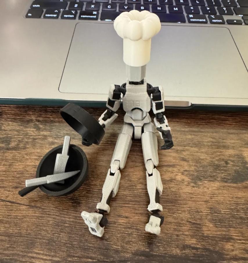 Kitchen Tools Chef Gear for Dummy 13 | 3D Printed Action Figure Doll Accessories - Picture 7 of 7