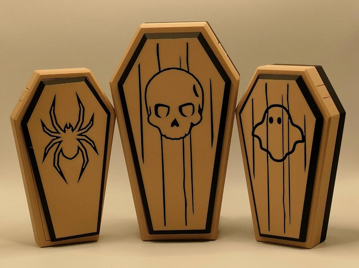Twist Lock Coffin Box | 3D Printed Personalized Halloween Decor Spooky Container - Picture 8 of 8