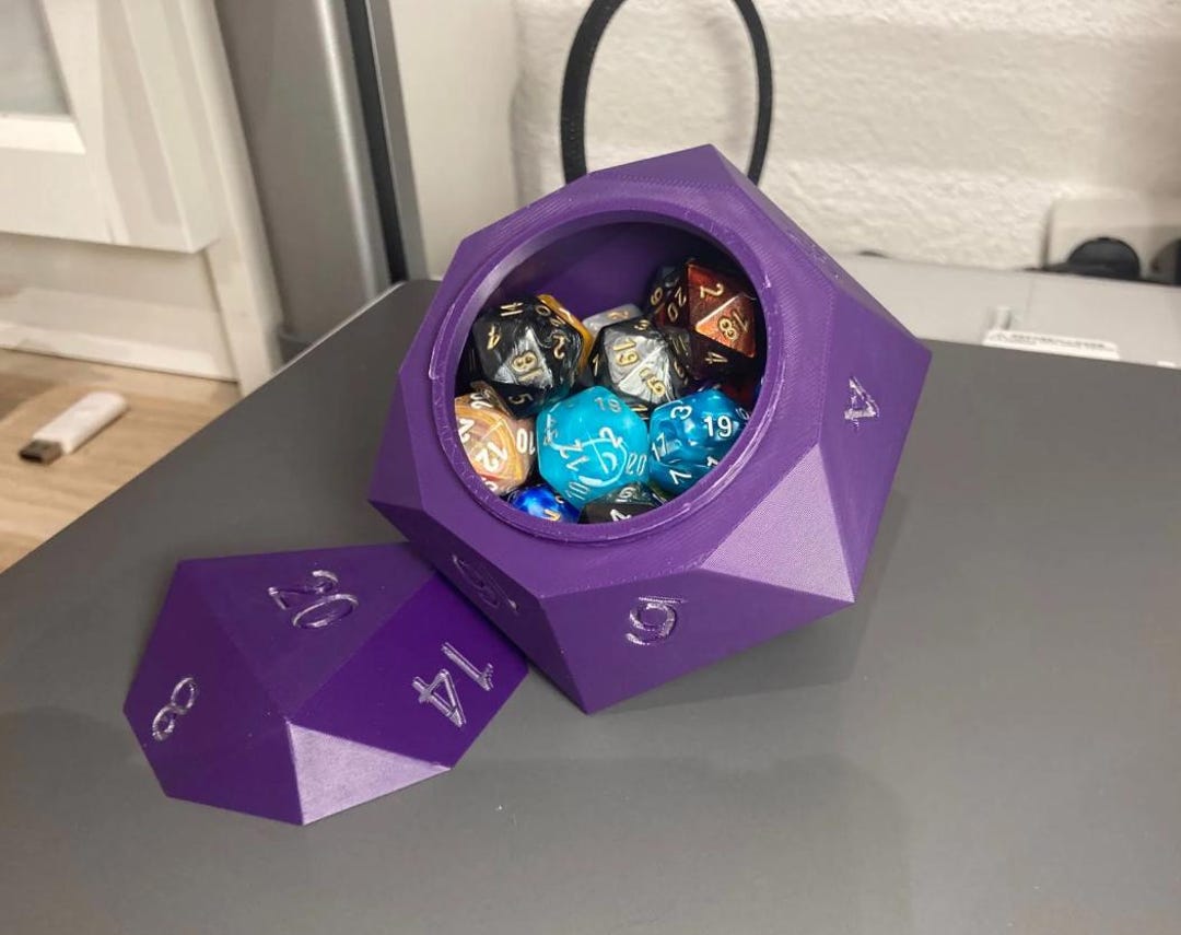 Giant D20 Dice Container | 3D Printed Tabletop RPG Storage Accessory ...