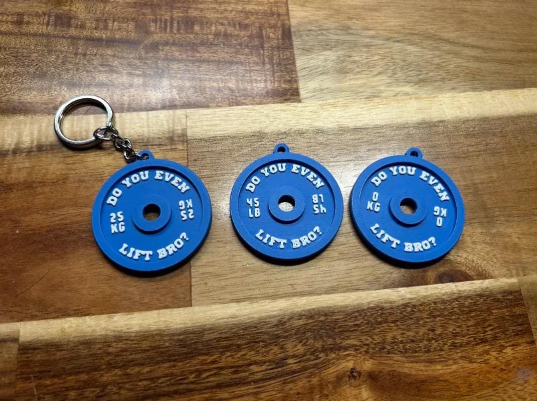 Weight Plate 3D Printed Keychain | Do You Even Lift Bro? - Picture 7 of 7