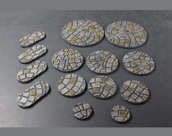 Cobblestone Bases for DnD Warhammer Pathfinder | 3D Printed Tabletop Gaming Accessory