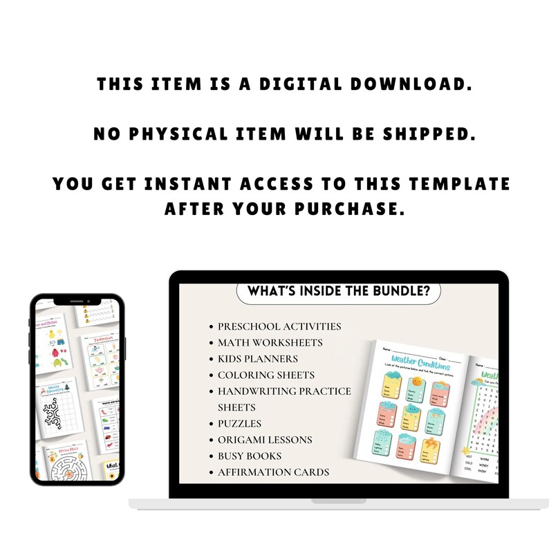 11,000+ Kids Educational Worksheets Bundle, Preschool & Kindergarten