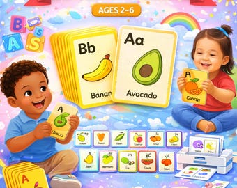 ABC-flashkaarten voor peuters – afdrukbaar leren alfabet (pdf-download, formaat US Letter)