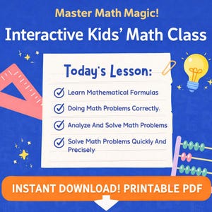 Master Math Magic | Interactive Kids' Maths Class | Fun & Engaging Learning Journey | Printable Educational Workbook