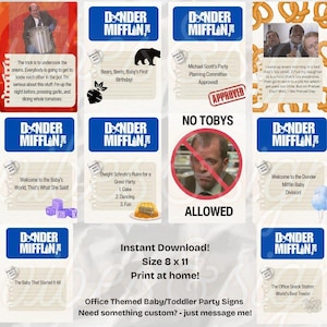 The Office Inspired Party Printable Sign | The Office Party Decorations | The Office Baby Toddler Birthday Sign | First Birthday Signs