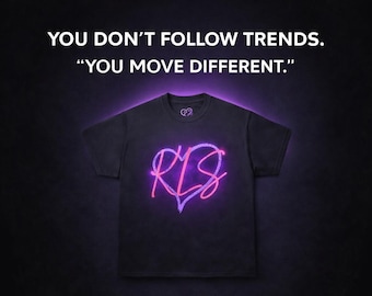 KLS Purple Heart T-Shirt, Love Different Graphic Tee, Minimalist Streetwear Shirt