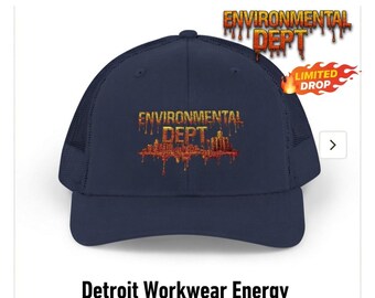 Environmental Dept Trucker Hat, Detroit Streetwear Cap, Urban Workwear, Unisex Snapback