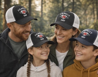 Retro Family Day Trucker Hat, Vintage Dad Hat, Outdoor Activities Cap, Gift for Family Gatherings, Casual Style Headwear