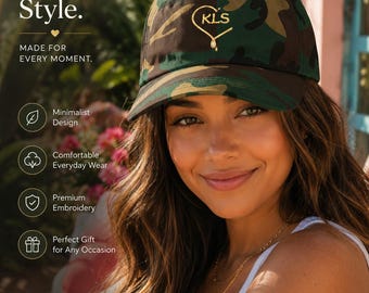 Gold Heart Initials KLS Dad Cap | Embroidered Baseball Hat