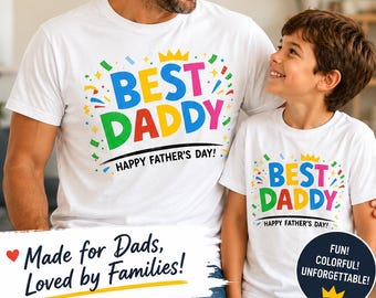 Daddy Father's Day Matching T-Shirts | Colorful Dad & Me Outfits