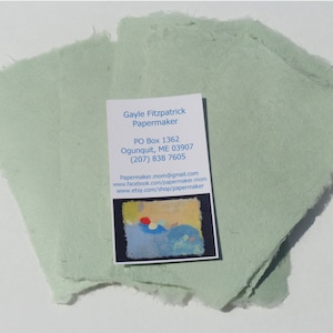 NIEUW Tien vellen handgemaakt Celadon Abaca Kozo-papier van 3 x 5 inch