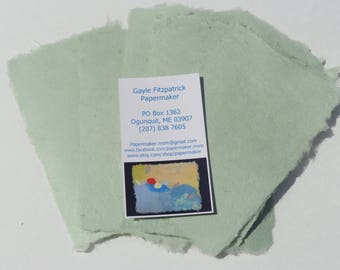 NEW Ten 3 x 5 Inch sheets of Handmade Celadon Abaca Kozo Paper