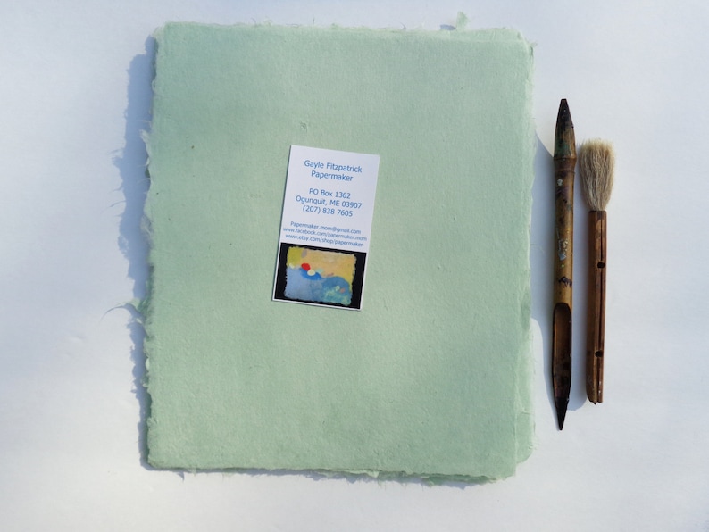 NEW Eight Sheets of Handmade Celadon Abaca Kozo Paper