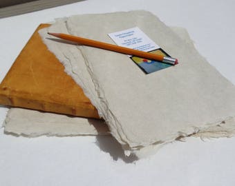 Diez hojas de papel kozo de abacá natural de 6 x 8 pulgadas
