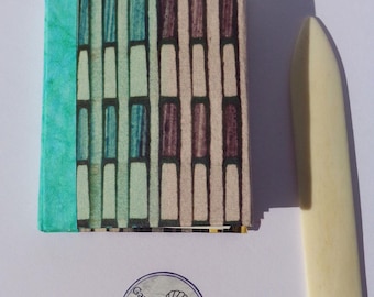 Unique Paste Paper Covered Little Notebook