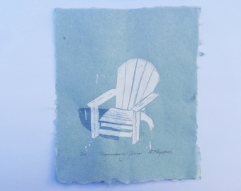 Linoprint, "Remembering Summer"