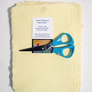Eight sheets of yellow handmade abaca kozo paper,8 x 10 inches image 2