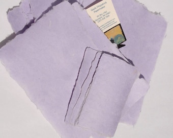 6 x 8 inch handmade lavender abaca kozo paper