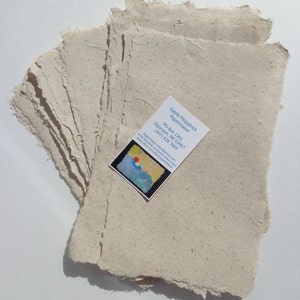 Handmade Hemp Paper, 10 sheets of 6 x 8 inch paper