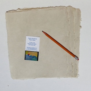 Eight  8 x 10 inch sheets of natural abaca, kozo paper