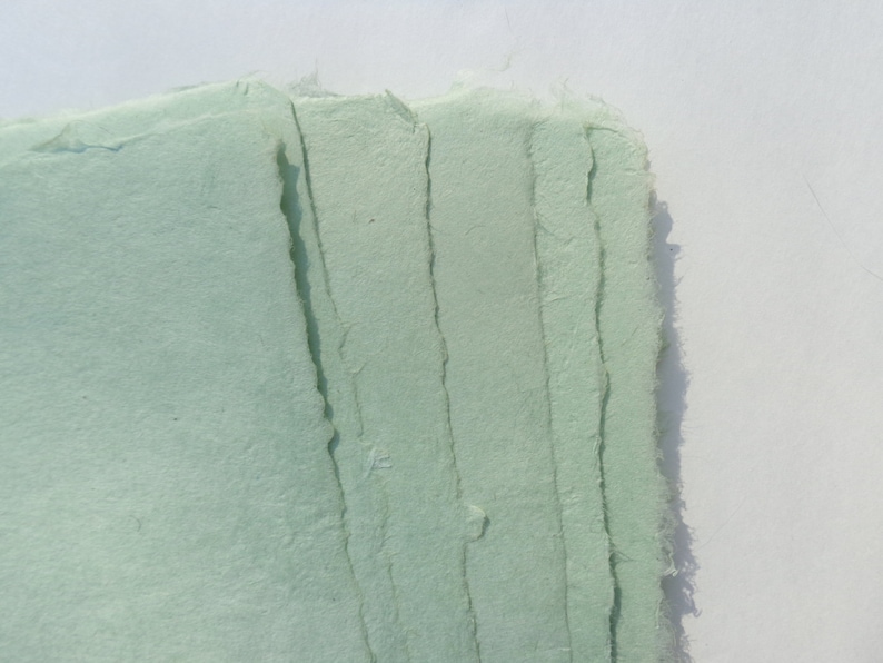 NEW Eight Sheets of Handmade Celadon Abaca Kozo Paper