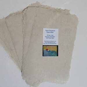 Ten sheets of 6 x 8 inch natural abaca kozo paper image 3